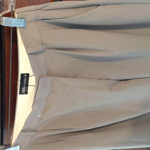 Zara Asymmetrical Pleated Front Wide Leg Pants XS - Picture 4 of 4